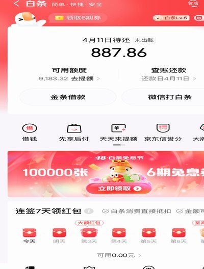 白条资金到账多久？