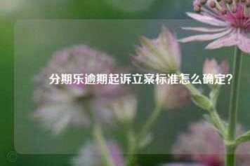 分期乐逾期：起诉立案的这些标准要知道